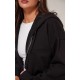 PRETTYLITTLETHING Black Premium Embroidered Zip Front Oversized Hoodie PRETTYLITTLETHING Black Premium Embroidered Zip Front Oversized Hoodie
