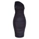 Petite Black Slinky Ruched One Shoulder Longline Midi Dr Petite Black Slinky Ruched One Shoulder Longline Midi Dr