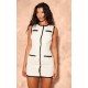 Cream Contrast Detail Pearl Button Woven Romper Cream Contrast Detail Pearl Button Woven Romper
