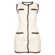 Cream Contrast Detail Pearl Button Woven Romper Cream Contrast Detail Pearl Button Woven Romper