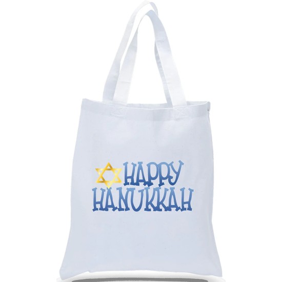 Happy Hanukkah Canvas Totes Happy Hanukkah Canvas Totes