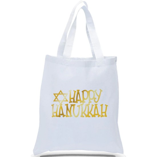 Happy Hanukkah Canvas Totes Happy Hanukkah Canvas Totes