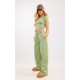Olive Washed Oversized Low Rise Wide Leg Sweatpants Olive Washed Oversized Low Rise Wide Leg Sweatpants