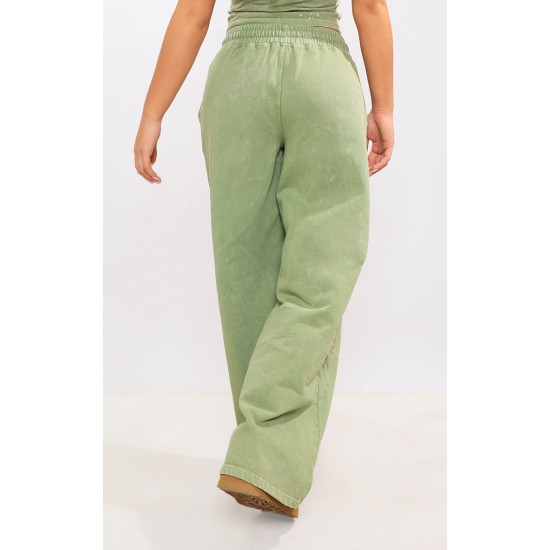 Olive Washed Oversized Low Rise Wide Leg Sweatpants Olive Washed Oversized Low Rise Wide Leg Sweatpants