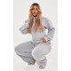 Shape Light Grey Sweat Cropped Shirred Waist Hoodie Shape Light Grey Sweat Cropped Shirred Waist Hoodie