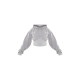 Shape Light Grey Sweat Cropped Shirred Waist Hoodie Shape Light Grey Sweat Cropped Shirred Waist Hoodie