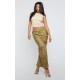 Premium Olive Washed Faux Leather Maxi Skirt Premium Olive Washed Faux Leather Maxi Skirt