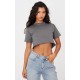 Cotton Charcoal Oversized Crop T-Shirt Cotton Charcoal Oversized Crop T-Shirt