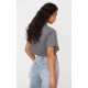 Cotton Charcoal Oversized Crop T-Shirt Cotton Charcoal Oversized Crop T-Shirt