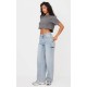Cotton Charcoal Oversized Crop T-Shirt Cotton Charcoal Oversized Crop T-Shirt