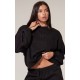 PRETTYLITTLETHING Black Boxy Embroidered Sweatshirt PRETTYLITTLETHING Black Boxy Embroidered Sweatshirt
