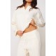 Cream Knitted Polo Neck Sweater And Wide Leg Pants Set Cream Knitted Polo Neck Sweater And Wide Leg Pants Set