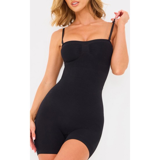 Black Bandeau Removable Strap Shapewear Bodysuit Black Bandeau Removable Strap Shapewear Bodysuit