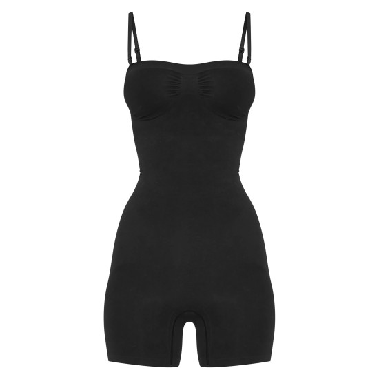 Black Bandeau Removable Strap Shapewear Bodysuit Black Bandeau Removable Strap Shapewear Bodysuit
