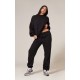 PRETTYLITTLETHING Black Oversized Embroidered Cuffed Sweatpants PRETTYLITTLETHING Black Oversized Embroidered Cuffed Sweatpants