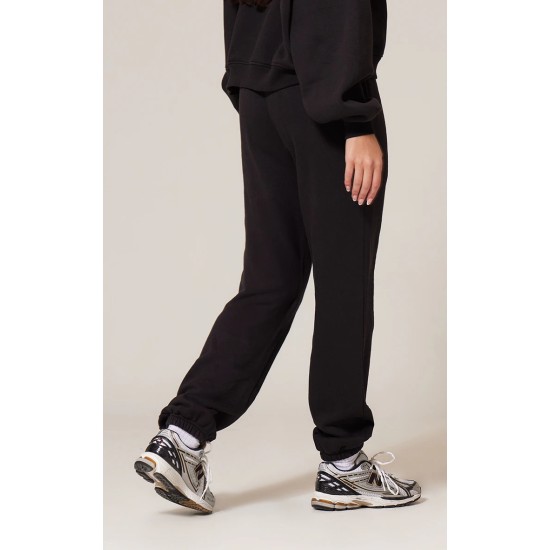 PRETTYLITTLETHING Black Oversized Embroidered Cuffed Sweatpants PRETTYLITTLETHING Black Oversized Embroidered Cuffed Sweatpants