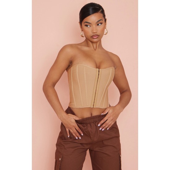 Stone Bandage Hook And Eye Structured Corset Stone Bandage Hook And Eye Structured Corset