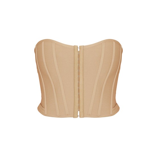 Stone Bandage Hook And Eye Structured Corset Stone Bandage Hook And Eye Structured Corset