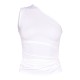 White Stretch Slinky Ruched Side Long Top White Stretch Slinky Ruched Side Long Top