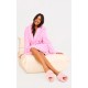 Pink Faux Fur Cross Over Slippers Pink Faux Fur Cross Over Slippers