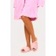 Pink Faux Fur Cross Over Slippers Pink Faux Fur Cross Over Slippers