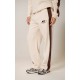 PRETTYLITTLETHING Cream Embroidered Contrast Panel Straight Leg Sweatpants PRETTYLITTLETHING Cream Embroidered Contrast Panel Straight Leg Sweatpants