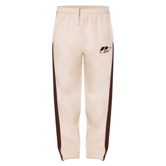 PRETTYLITTLETHING Cream Embroidered Contrast Panel Straight Leg Sweatpants PRETTYLITTLETHING Cream Embroidered Contrast Panel Straight Leg Sweatpants