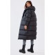 Black Chevron Quilted Maxi Puffer Coat Black Chevron Quilted Maxi Puffer Coat