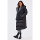 Black Chevron Quilted Maxi Puffer Coat Black Chevron Quilted Maxi Puffer Coat