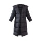 Black Chevron Quilted Maxi Puffer Coat Black Chevron Quilted Maxi Puffer Coat
