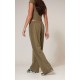 Olive Washed Rib Panel Wide Leg Sweatpants Olive Washed Rib Panel Wide Leg Sweatpants