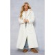 White Boucle Oversized Tie Waist Maxi Coat White Boucle Oversized Tie Waist Maxi Coat