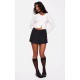 Black Tailored Woven Box Pleat Skater Skort Black Tailored Woven Box Pleat Skater Skort
