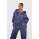 Shape Navy Embroidery Washed Zip Through Hoodie Shape Navy Embroidery Washed Zip Through Hoodie