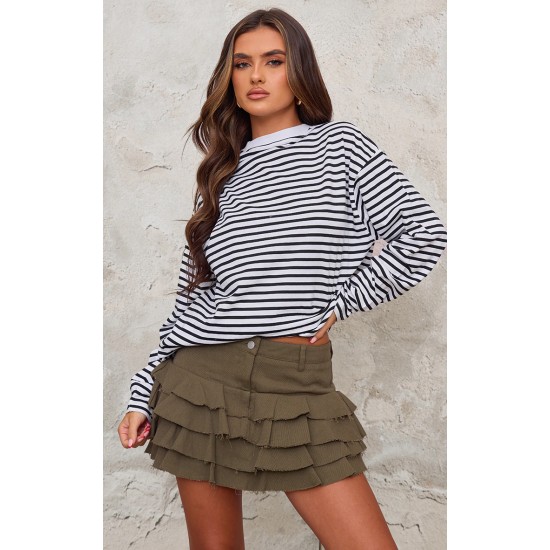 Khaki Twill Rara Mini Skirt Khaki Twill Rara Mini Skirt