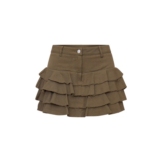 Khaki Twill Rara Mini Skirt Khaki Twill Rara Mini Skirt