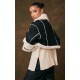 Black Borg Lined Panelled Cropped Aviator Black Borg Lined Panelled Cropped Aviator