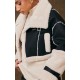 Black Borg Lined Panelled Cropped Aviator Black Borg Lined Panelled Cropped Aviator
