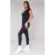 Black V Neck Short Sleeve Jersey Jumpsuit Black V Neck Short Sleeve Jersey Jumpsuit