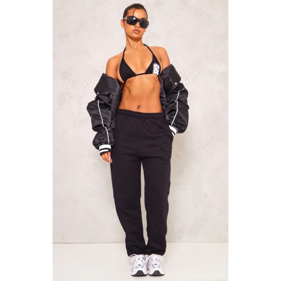 Black Sweat Cuffed High Waist Sweatpants Black Sweat Cuffed High Waist Sweatpants