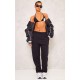 Black Sweat Cuffed High Waist Sweatpants Black Sweat Cuffed High Waist Sweatpants