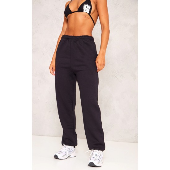Black Sweat Cuffed High Waist Sweatpants Black Sweat Cuffed High Waist Sweatpants