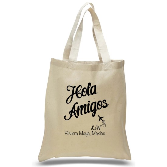 Personalized Hola Amigos Wedding Favor Totes Personalized Hola Amigos Wedding Favor Totes