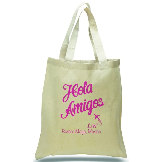 Personalized Hola Amigos Wedding Favor Totes Personalized Hola Amigos Wedding Favor Totes