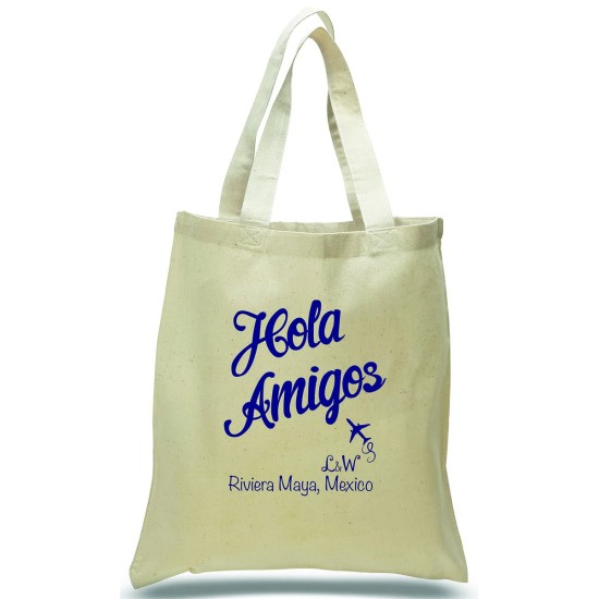Personalized Hola Amigos Wedding Favor Totes Personalized Hola Amigos Wedding Favor Totes