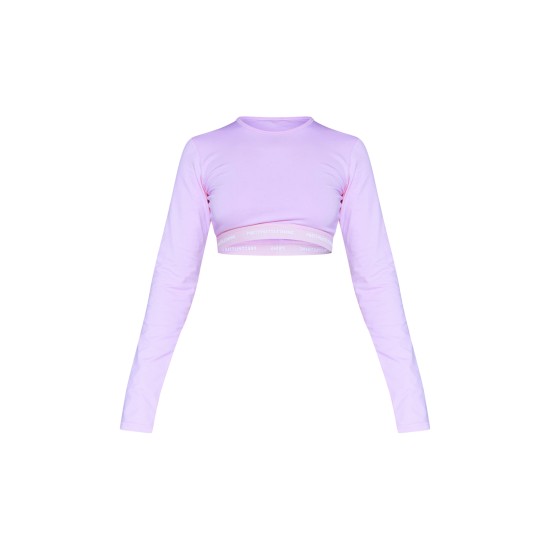 PRETTYLITTLETHING Tape Baby Pink Long Sleeve PJ Top PRETTYLITTLETHING Tape Baby Pink Long Sleeve PJ Top