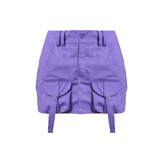Purple Cargo Pocket Detail Micro Mini Skirt Purple Cargo Pocket Detail Micro Mini Skirt