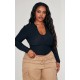 Plus Black Soft Touch V Neck Long Sleeve Top Plus Black Soft Touch V Neck Long Sleeve Top