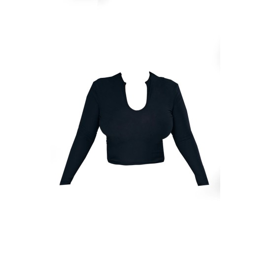 Plus Black Soft Touch V Neck Long Sleeve Top Plus Black Soft Touch V Neck Long Sleeve Top