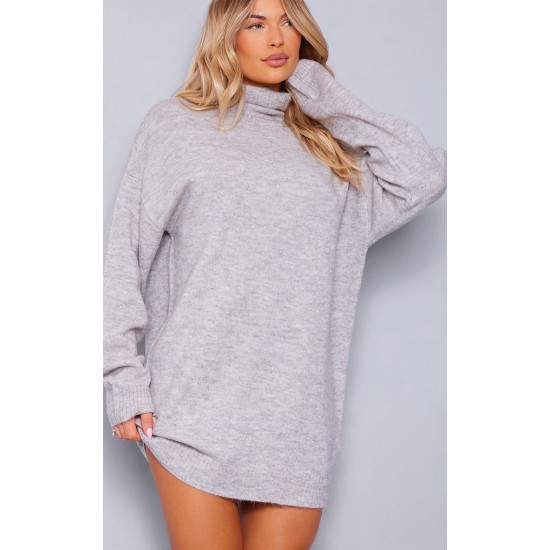 Stone Knitted Slouchy Sweater Dress Stone Knitted Slouchy Sweater Dress